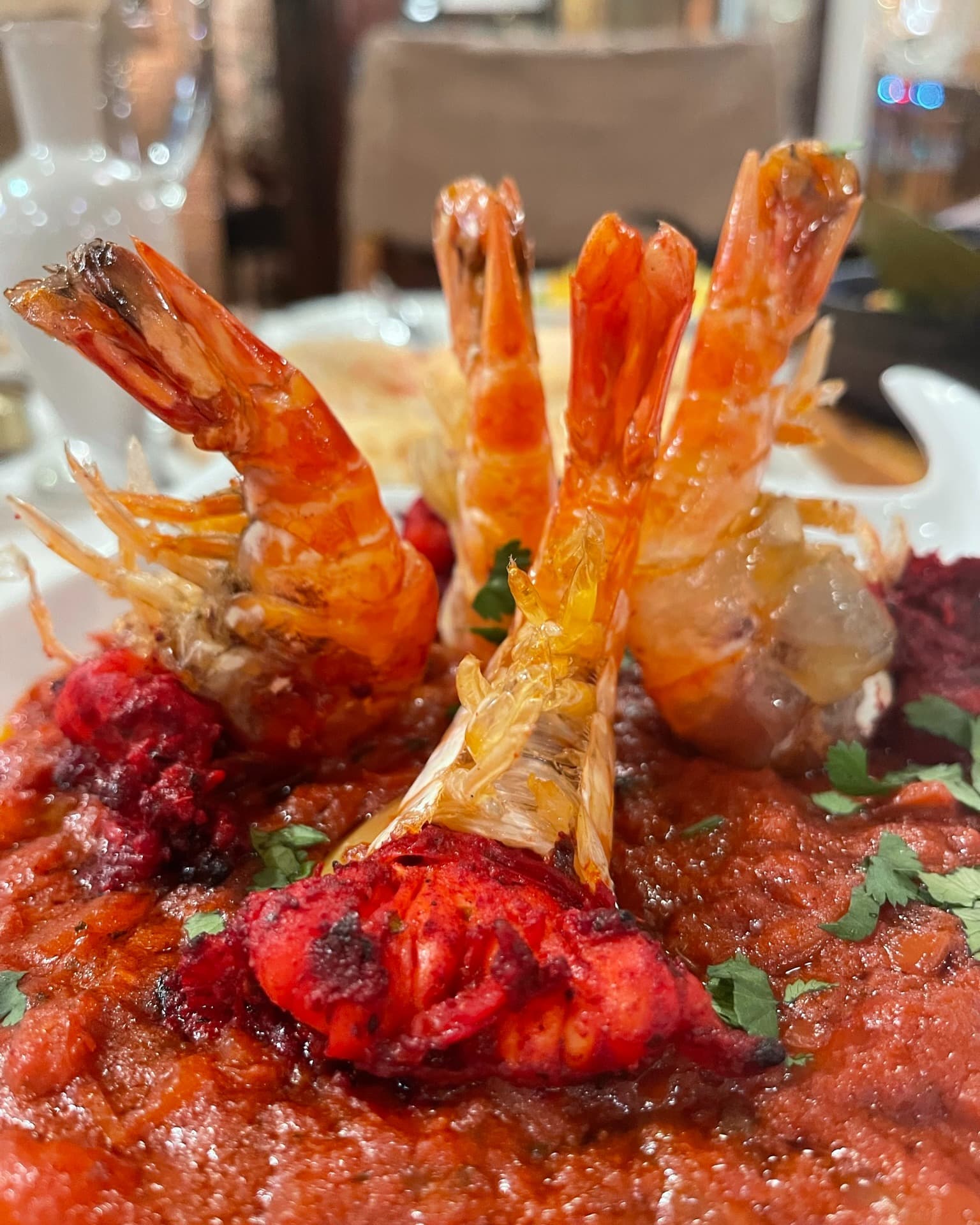 King prawns in rich masala sauce